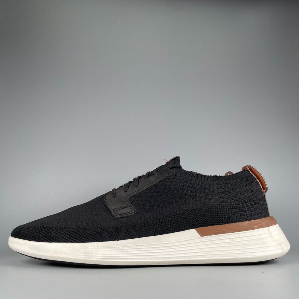 Wolf and Shepherd Swiftknit Mens 12 Black Casual Derby Sneakers Lace Up Mesh EUC